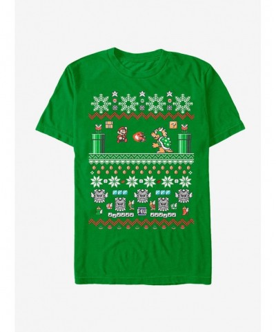 Sale Item Nintendo Mario and Bowser Ugly Christmas Sweater T-Shirt $8.99 T-Shirts