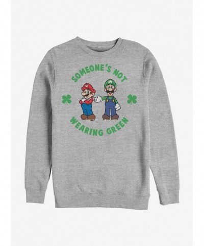 Pre-sale Nintendo Mario Wear Green Sweatshirt $9.74 Sweatshirts