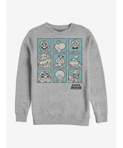 Crazy Deals Super Mario Box Seats Crew Sweatshirt $10.63 Sweatshirts