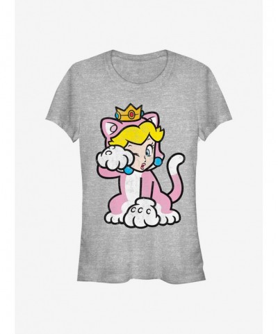 Limited Time Special Super Mario Cat Peach Solo Girls T-Shirt $7.77 T-Shirts